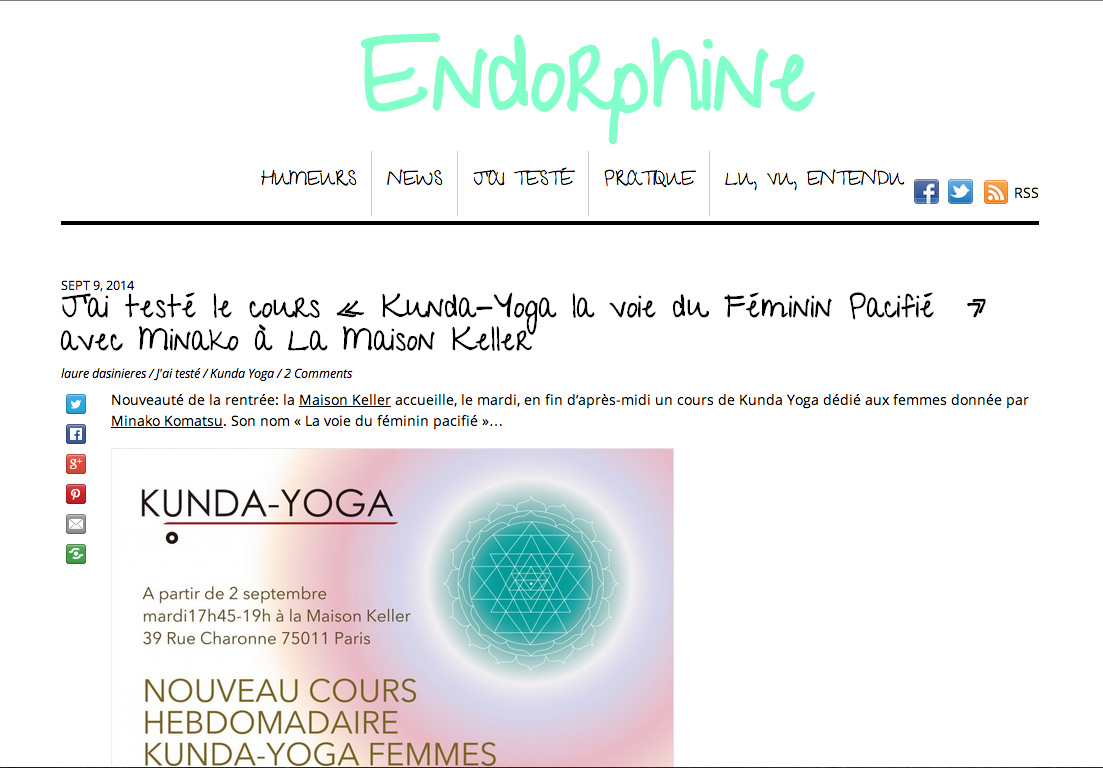 Laure DASINIERES a testé « Kunda-Yoga la voie de féminin Pacifié »